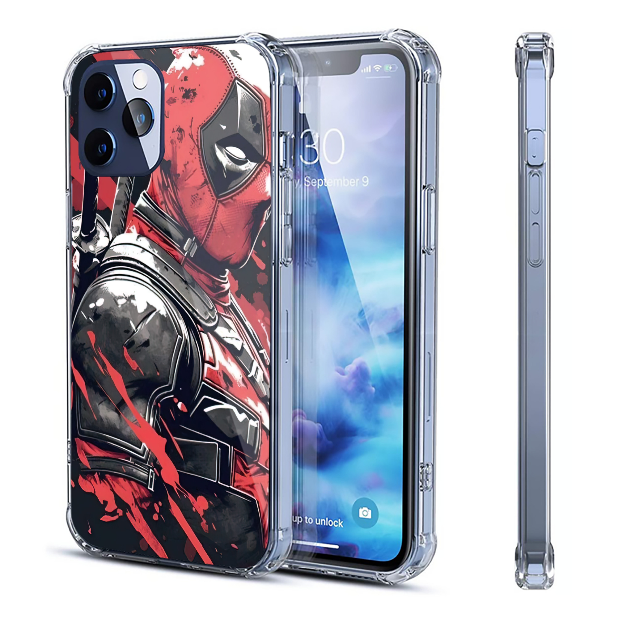 （画像用） Deadpool デッドプール 【iPhone 12シリーズ対応】透明スマホケース（クリアソフトケース）